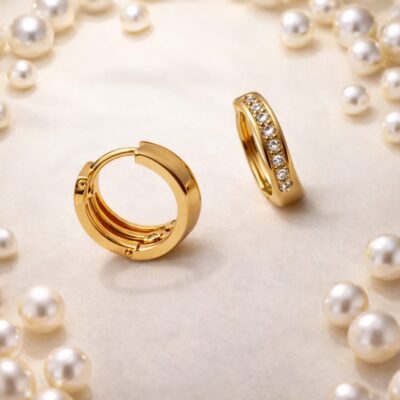 Crystal Huggie Hoop Earrings