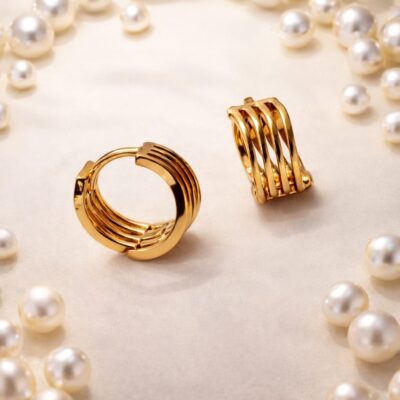Layered Gold Huggie Earrings