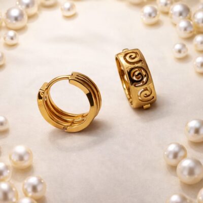 Swirl Huggie Earrings