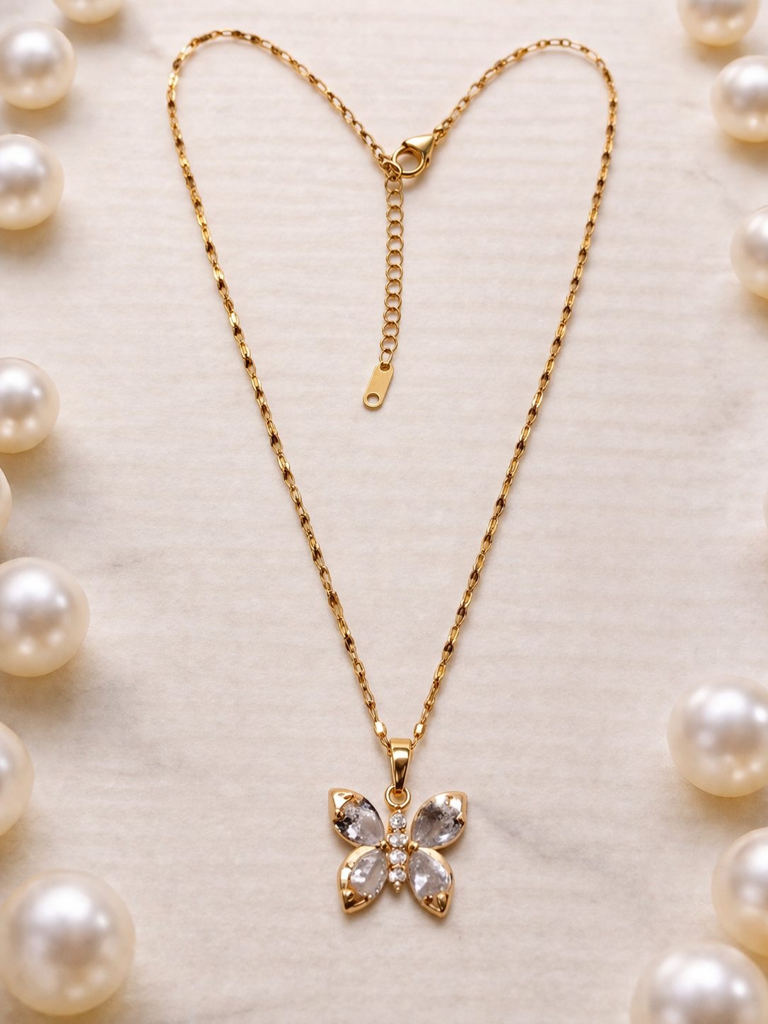 Butterfly Crystal Pendant Chain