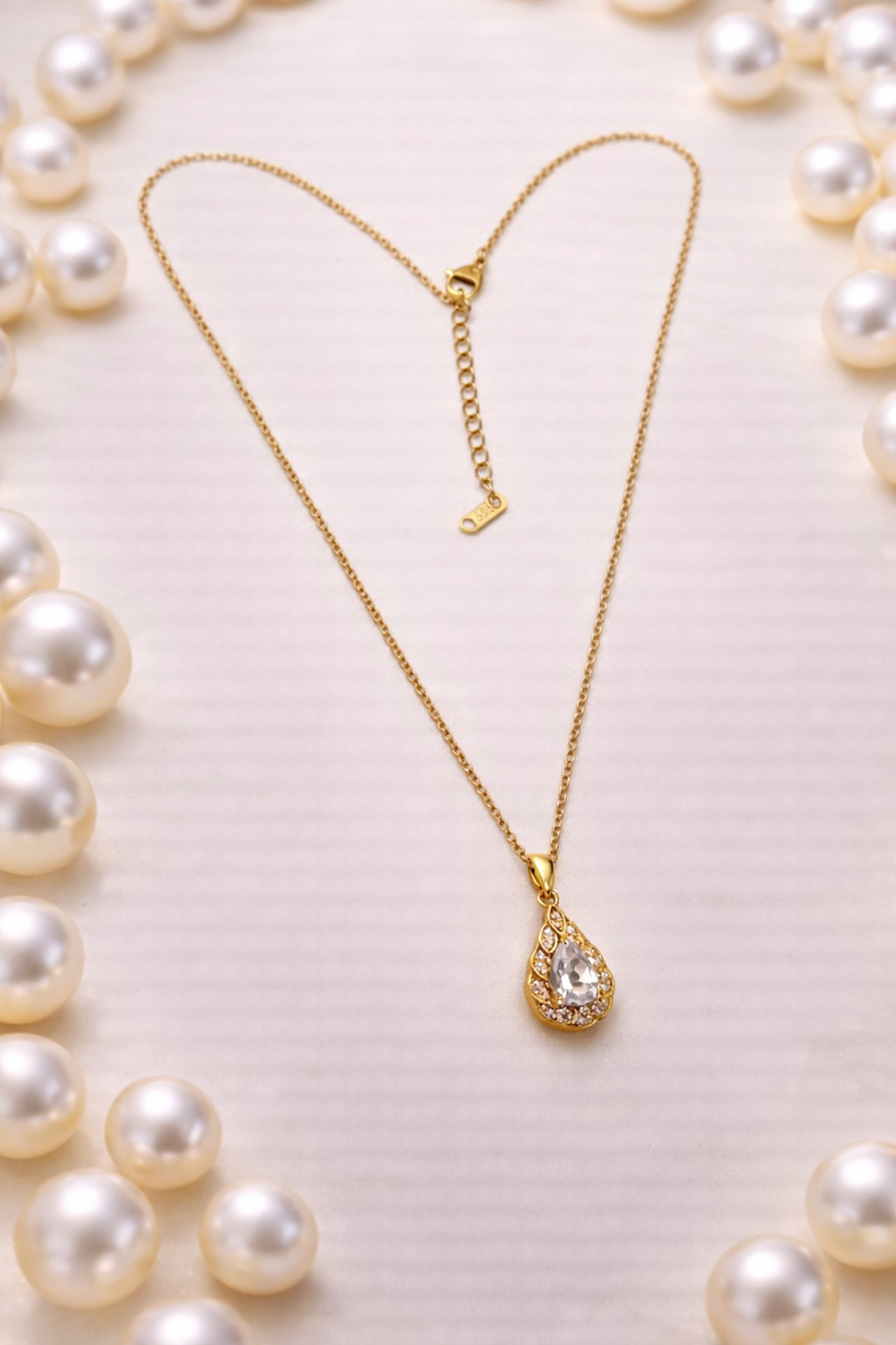 Teardrop Crystal Pendant Chain