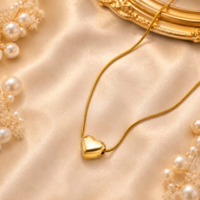 Golden Heart Chain Pendant Vir Krishna